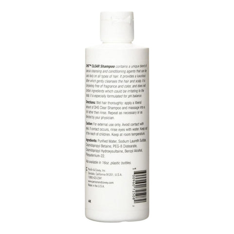 Dhs, Clear Shampoo Fragrance Free, 8 Oz