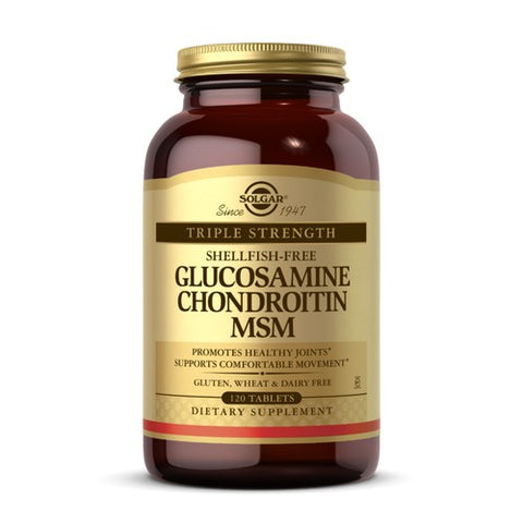Solgar, Triple Strength Glucosamine Chondroitin MSM (Shellfish-Free) Tablets, Shellfish-Free 120 Tabs