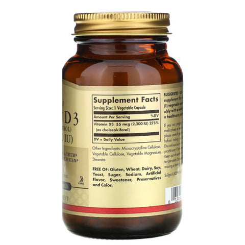 Solgar, Vitamin D3 (Cholecalciferol), 2200 IU, 100 V Caps