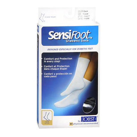 Jobst, Sensifoot Mens And Womens Crew Style Diabetic Black Socks, Extra Large each