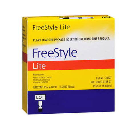 Abbott Nutrition, Freestyle Lite Blood Glucose Test Strips, 100 each