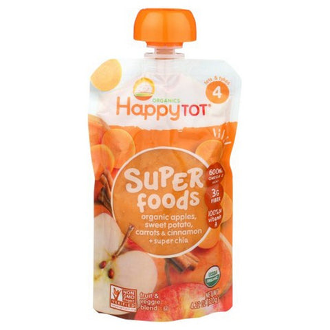 Happy Baby Food, Organic Superfoods Sweet Potato Stage 4 Food, 4.22 Oz(Case Of 16)