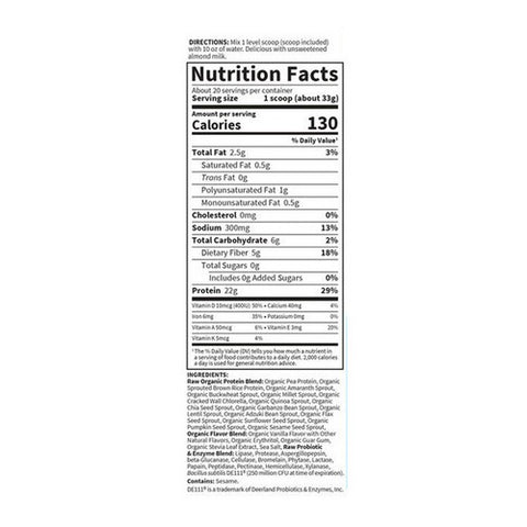 Garden of Life, RAW Organic Protein, Vanilla 631 g