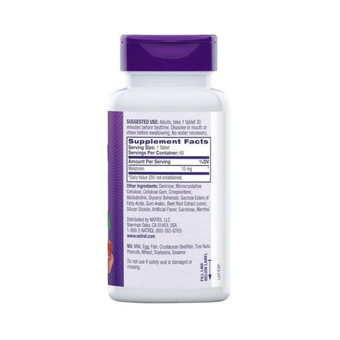 Natrol, Melatonin Maximum Strength Fast Dissolve Sleep Aid, 10 mg, 60 Count / Strawberry