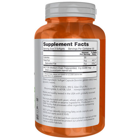 Now Foods, MCT Oil, 1000 mg, 150 sgels