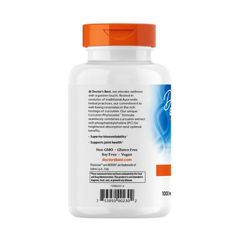 Doctors Best, Curcumin Phytosome Meriva, 500 mg, 180 Veg Caps
