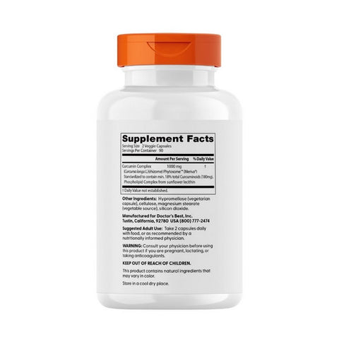 Doctors Best, Curcumin Phytosome Meriva, 500 mg, 180 Veg Caps