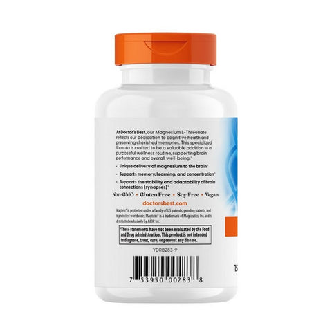 Doctors Best, Brain Magnesium with Magtein, 50 mg, 90 Veggie Caps