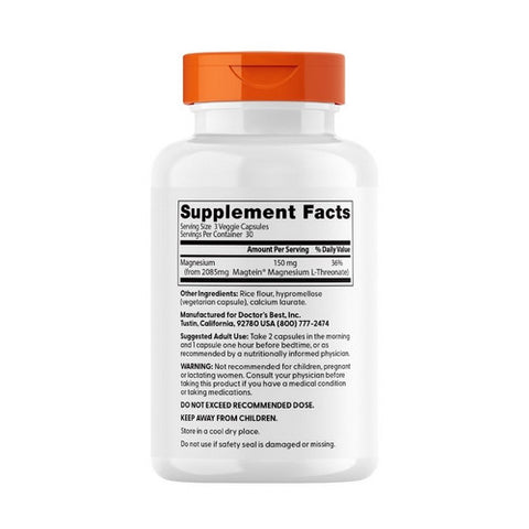 Doctors Best, Brain Magnesium with Magtein, 50 mg, 90 Veggie Caps