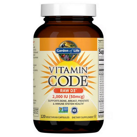 Garden of Life, Vitamin Code Raw D3, 50 Mcg, 120 Veg Caps