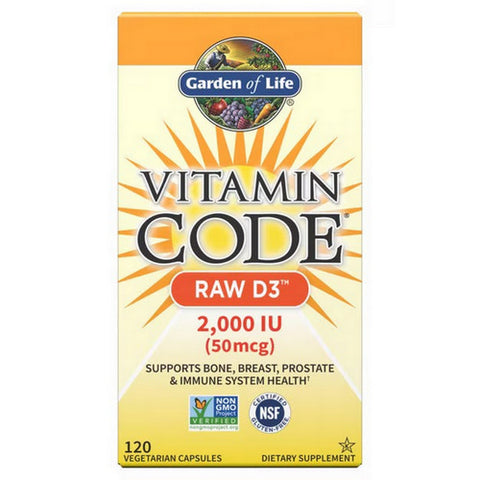 Garden of Life, Vitamin Code Raw D3, 50 Mcg, 120 Veg Caps