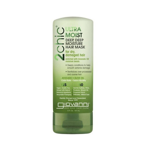 Giovanni Cosmetics, 2Chic Ultra-Moist Deep Moisture Hair Mask, Avocado and Olive Oil 5 OZ