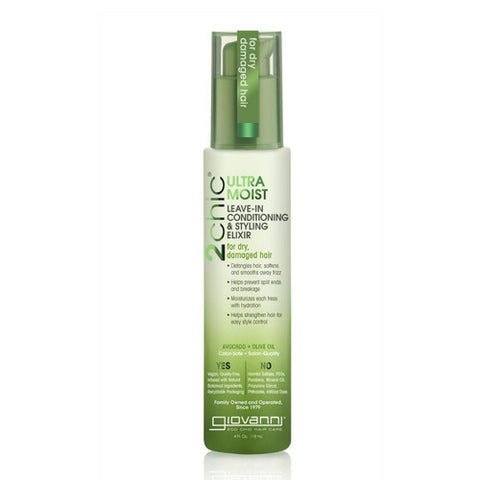 Giovanni Cosmetics, 2Chic Conditioner, Leave In Avocado and Olive Oil 4 OZ