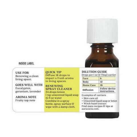 Aura Cacia, Essential Oil, Lemon 0.5 OZ