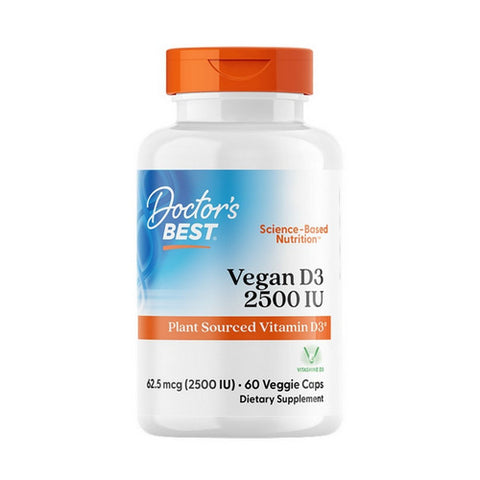 Doctors Best, Vegan D3, 2500 IU, 60 Veggie Caps