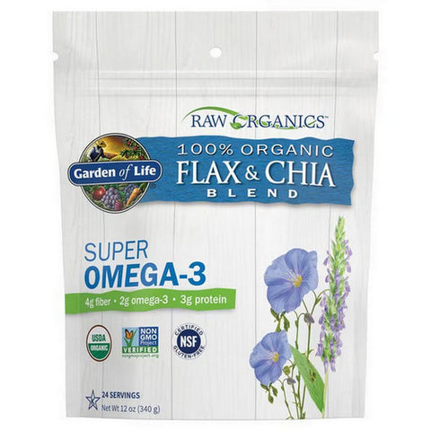 Garden of Life, Raw Organics Organic Flax Meal + Chia Seeds, 12 Oz