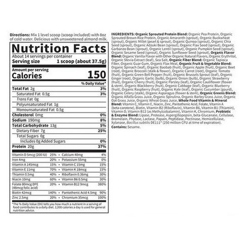 Garden of Life, Gol Raw Organic Meal - Real Raw Vanilla (Mini), 558 Grams