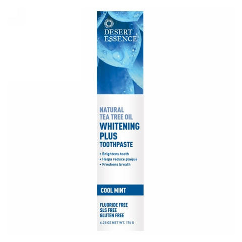 Desert Essence, Tea Tree Oil Toothpaste Whitening Plus, Cool Mint, 6.25 oz