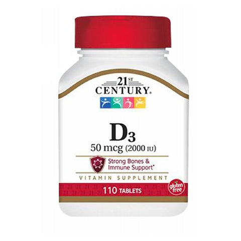 21st Century, 21st Century Vitamin D3, 2000 IU, 110 Tablets
