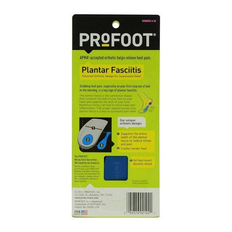 Profoot, Women's Plantar Fasciitis Orthotics, 1 Pair, Size 6-10