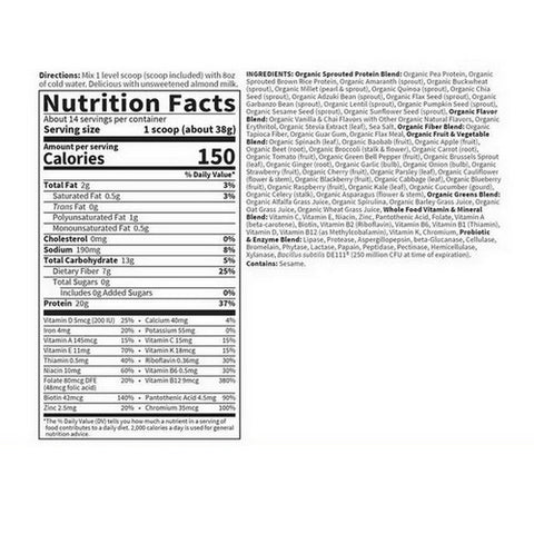 Garden of Life, Raw Meal Beyond Organic Snack and Meal Replacement, Vanilla Spiced Chai 557 Grams