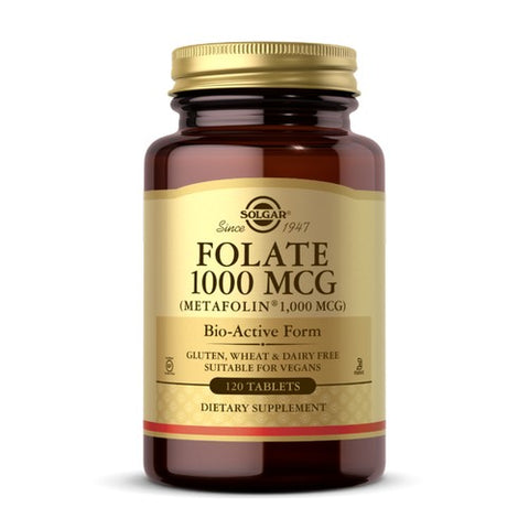 Solgar, Folate (as Metafolin), 1000 mcg, 120 Tabs