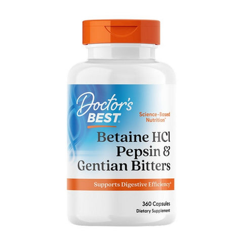 Doctors Best, Betaine HCl Pepsin & Gentian Bitters, 360 Caps