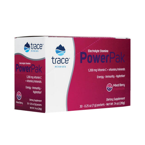 Trace Minerals, Electrolyte Stamina Power Pak, Non-GMO Mixed Berry 30 packets