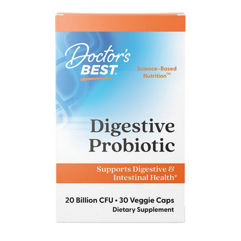 Doctors Best, Digestive Probiotic 20 Billion CFU, 30 Veggie Caps