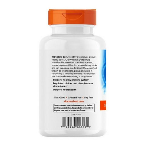 Doctors Best, Vitamin D3 5,000 IU, 125 Mcg, 720 Softgels