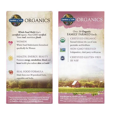 Garden of Life, Organics Womens Multi, 120 Tabs