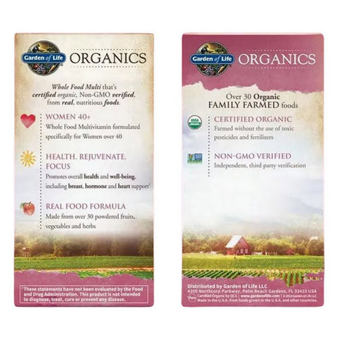 Garden of Life, Organics Womens 40 Plus Multi, 60 Tabs