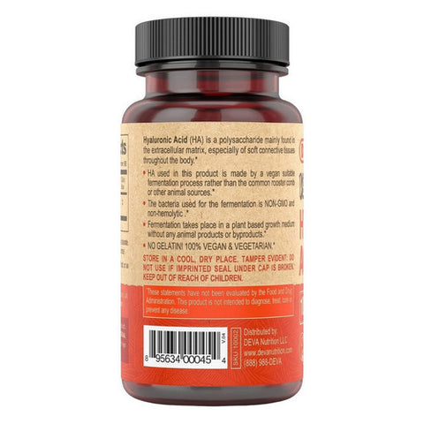 Deva Vegan Vitamins, Vegan Hyaluronic Acid, 100 Mg, 90 Tab