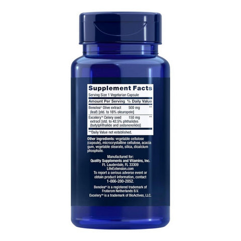 Life Extension, Advanced Olive Leaf Vascular Support, With Celery Seed Extract 60 Vcaps