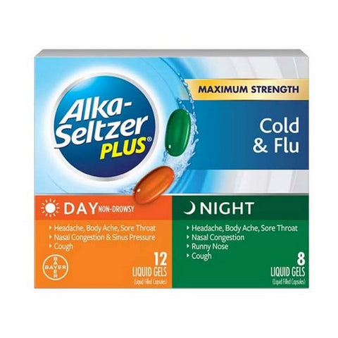 Alka-Seltzer, Plus Day & Night Multi-Symptom/Cold & Flu Formula, 20 Caps