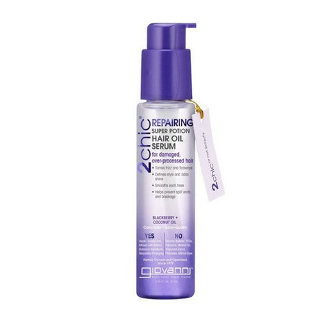 Giovanni Cosmetics, 2Chic Blackberry & Coconut Milk Hair Oil Serum, 2.75 Oz