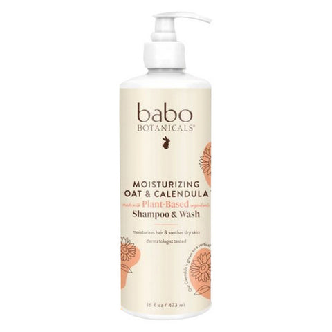 Babo Botanicals, Moisturizing Baby Shampoo & Wash, 16 Oz