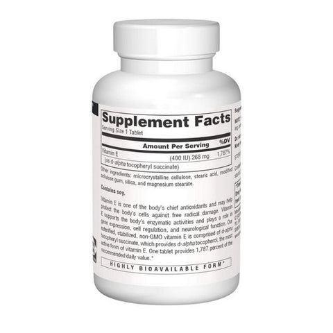 Source Naturals, Vitamin E Non-GMO, 400 IU, 60 Tabs