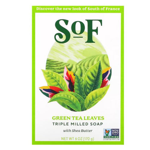 South Of France Soaps, French Milled Oval Soap, Green Tea 6 oz
