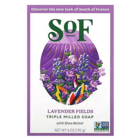 South Of France Soaps, French Milled Oval Soap, Lavender Fields 6 oz
