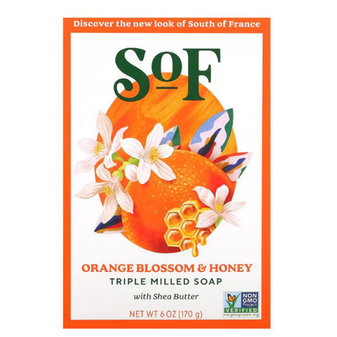 South Of France Soaps, French Milled Oval Soap, Orange Blossom Honey 6 oz