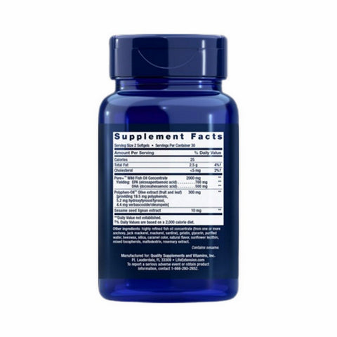 Life Extension, Super Omega-3 EPA/DHA with Sesame Lignans & Olive Fruit Extract, 60 Soft Gels