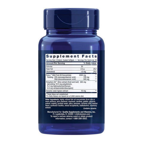 Life Extension, Super Omega-3 EPA/DHA with Sesame Lignans & Olive Fruit Extract, 60 Soft Gels