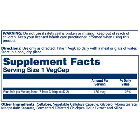 Solaray, Vitamin K-2 Menaquinone-7, 150 mcg, 30 Caps