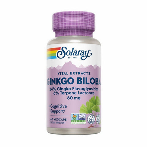 Solaray, Ginkgo Biloba Leaf Extract, 60 mg, 60 Caps