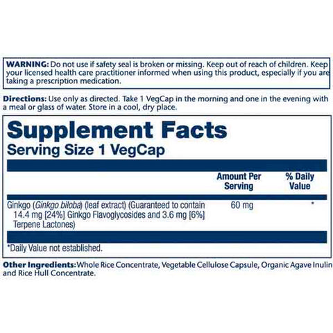 Solaray, Ginkgo Biloba Leaf Extract, 60 mg, 120 Caps