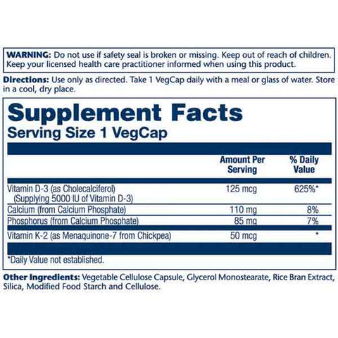 Solaray, Vitamin D-3 & K-2, 60 Caps