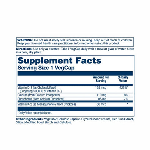 Solaray, Vitamin D-3 & K-2, 60 Caps