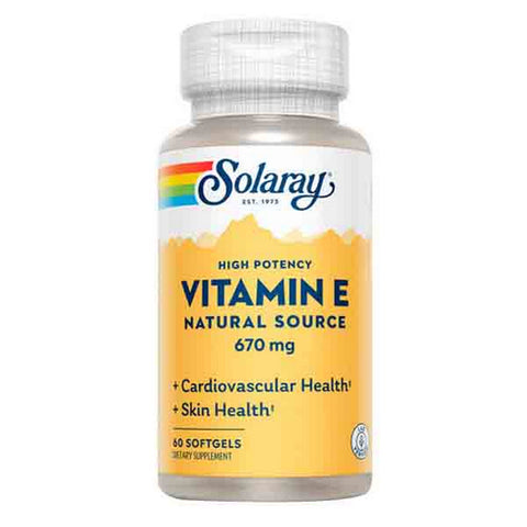 Solaray, Vitamin E & D-Alpha Tocopherol, 670 Mg, 60 Softgels
