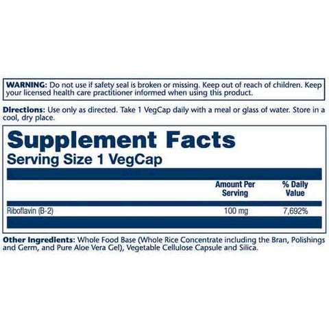 Solaray, Vitamin B-2, 100 mg, 100 Caps